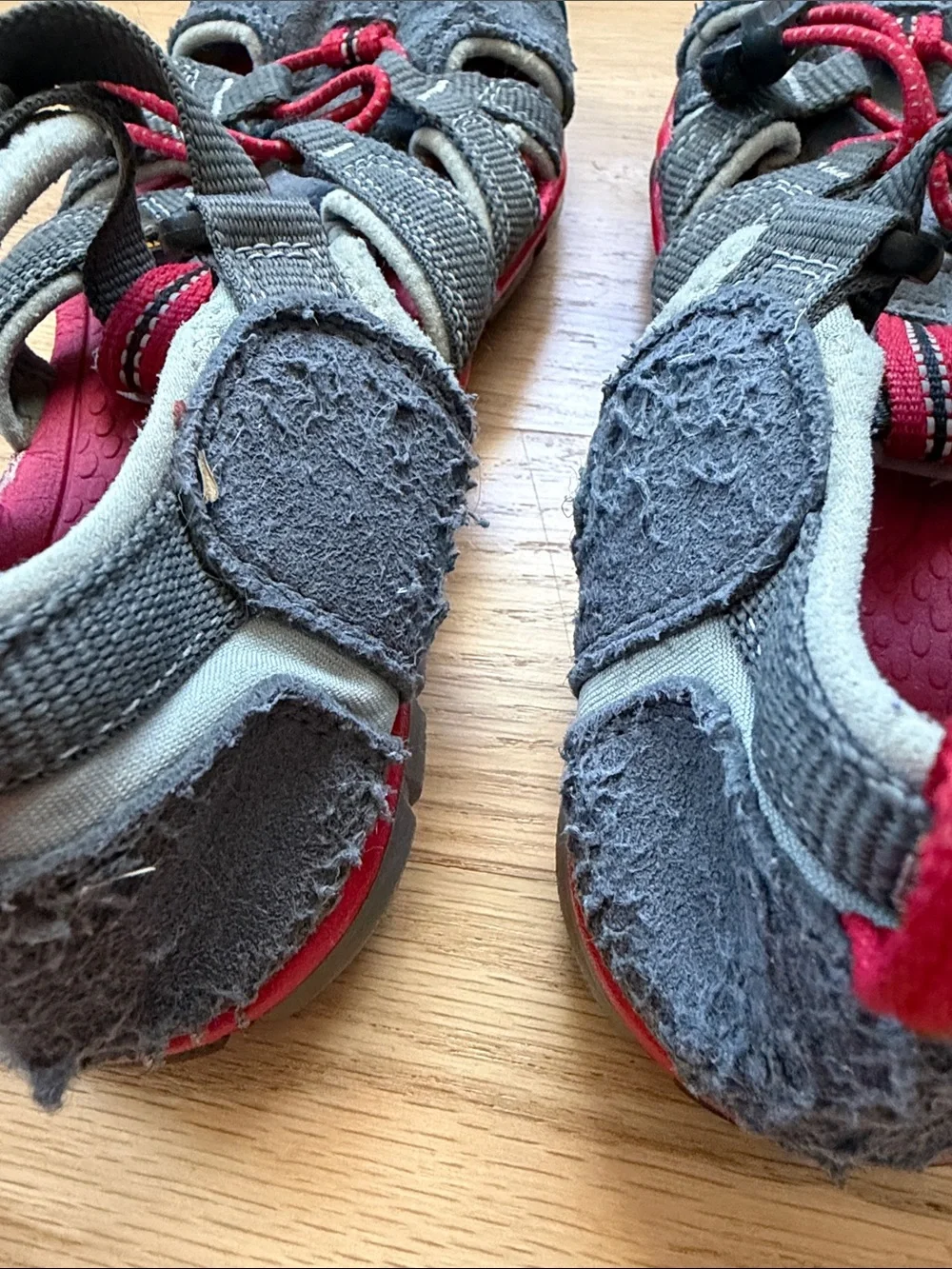 Keen Kids Gray and Red Water Shoes